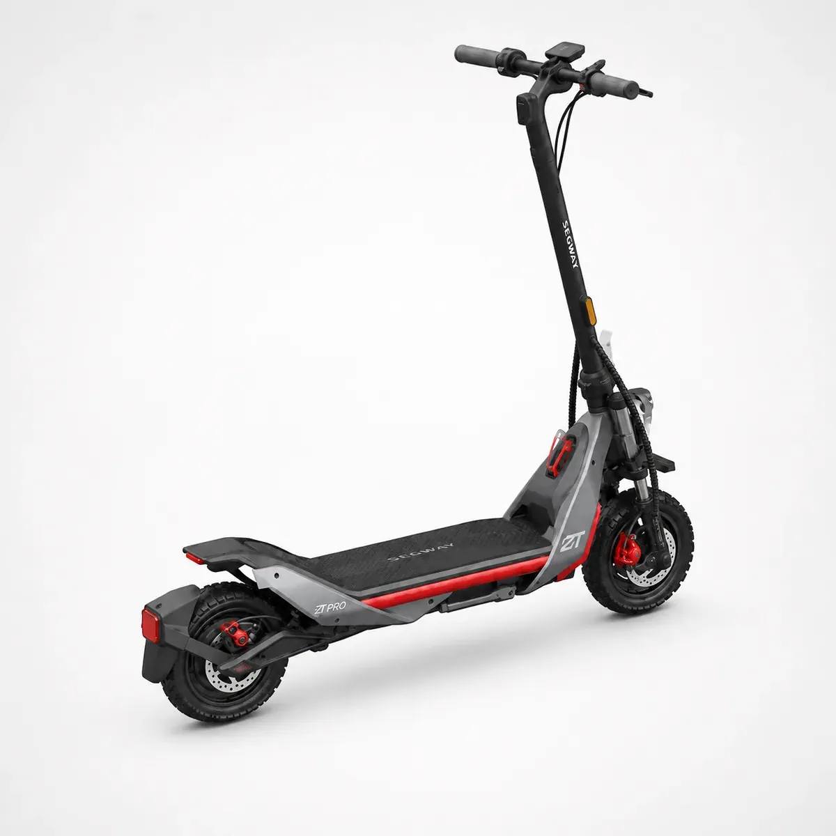 Segway-Ninebot ZT3 Pro three-quarter rear view, deck and mudguard