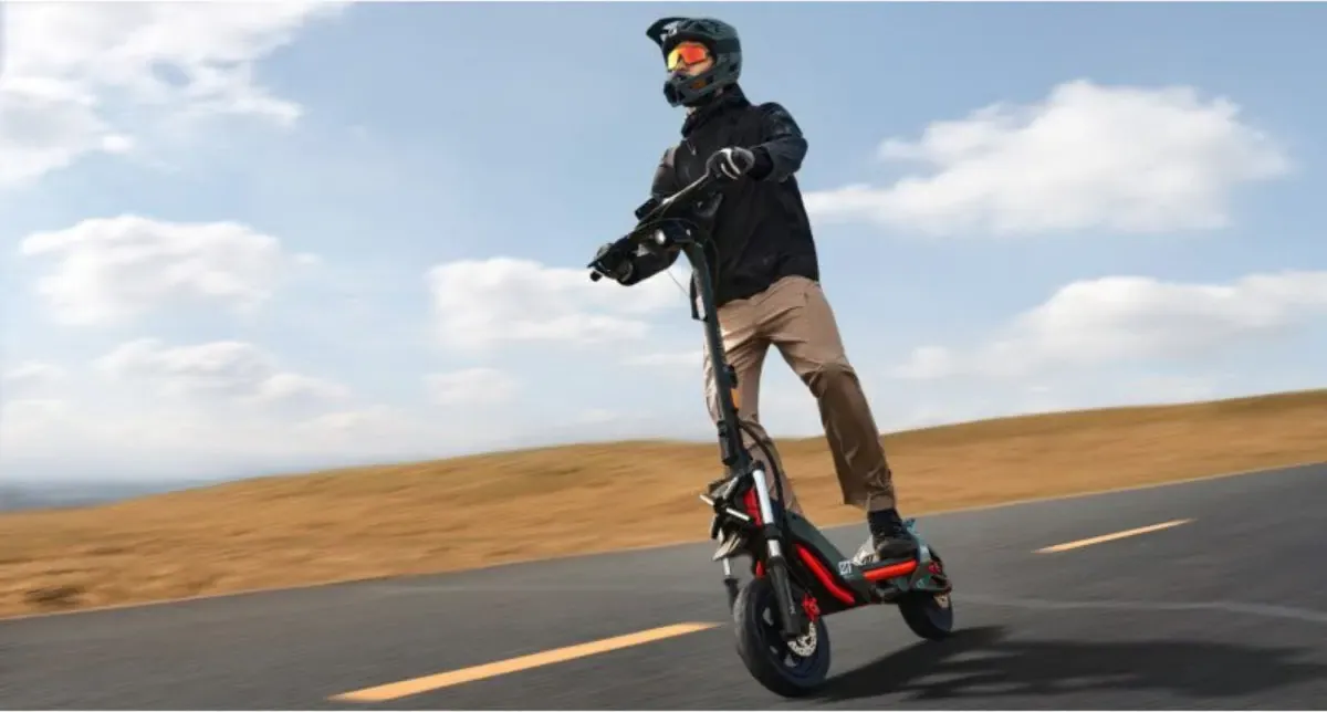 A helmeted rider on the Segway-Ninebot ZT3 Pro