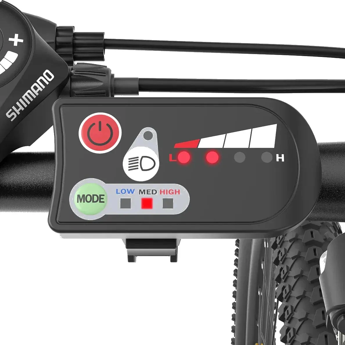 Afficheur LED du Touroll U1 : marche, éclairage, niveau d’assistance et batterie
